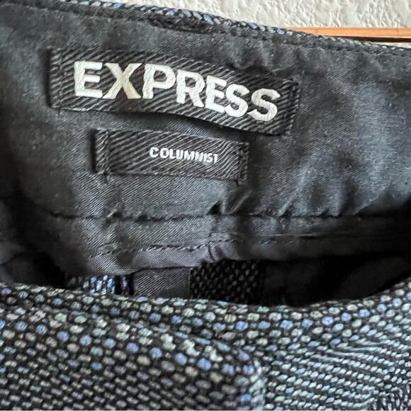 Express Columnist Career Professional work Pants Light Textured Dot Print 6R - Picture 3 of 7